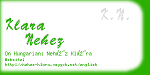 klara nehez business card